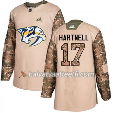 Miesten NHL Nashville Predators Pelipaita Scott Hartnell 17 Adidas 2017-2018 Camo Veterans Day Practice Authentic